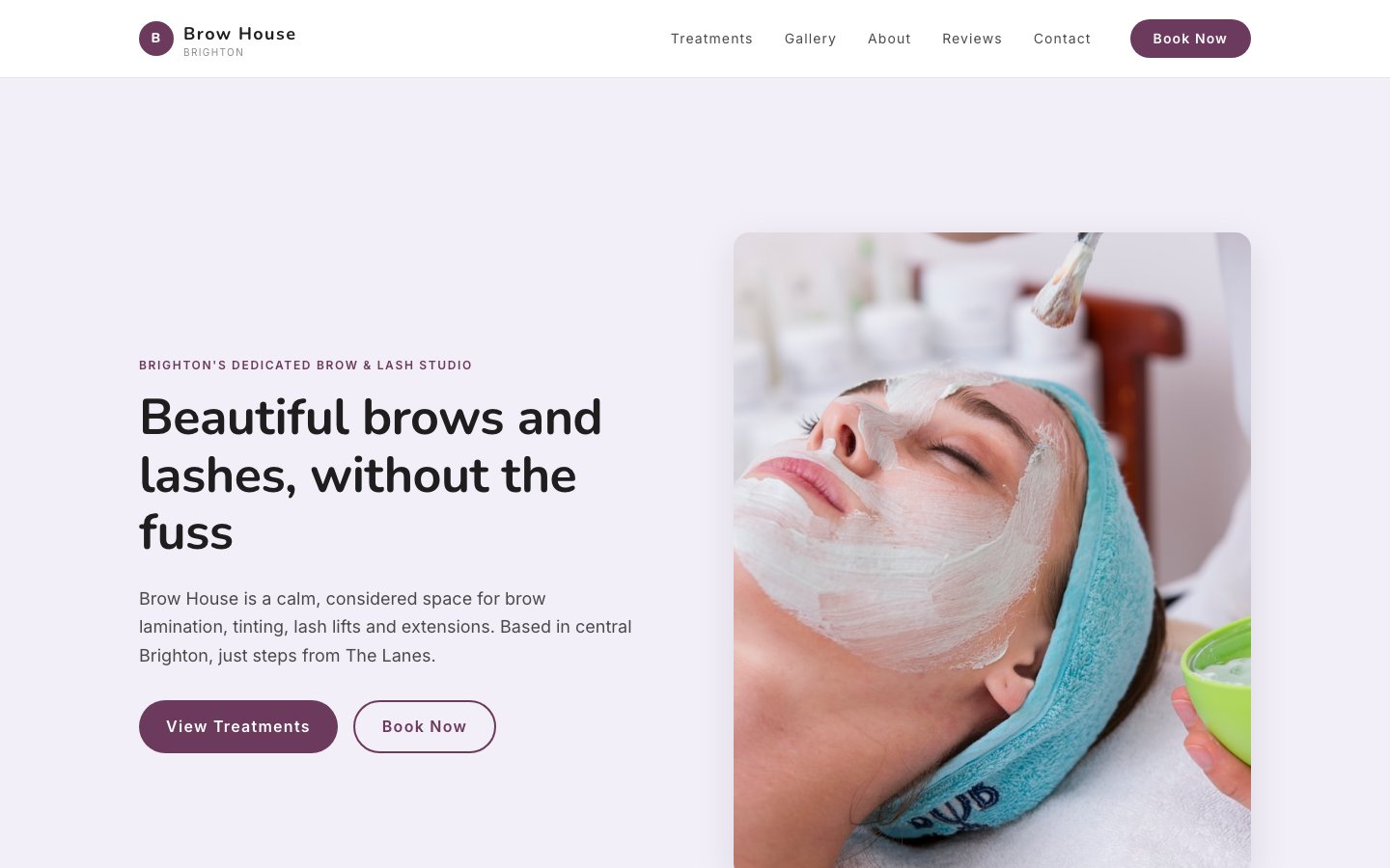 Brow House website preview