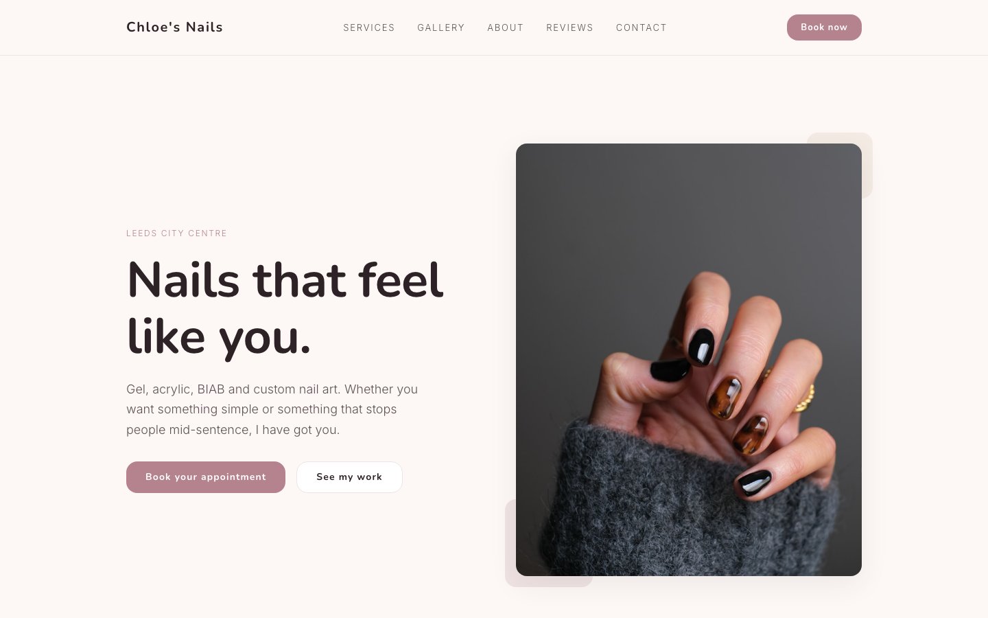 Chloe's Nails website preview