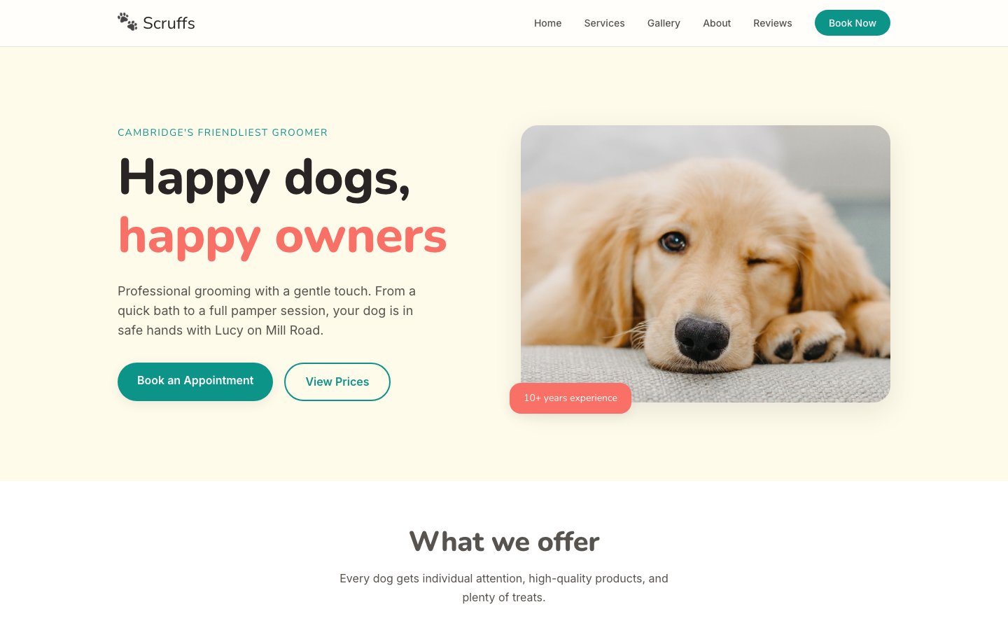 Scruffs website preview