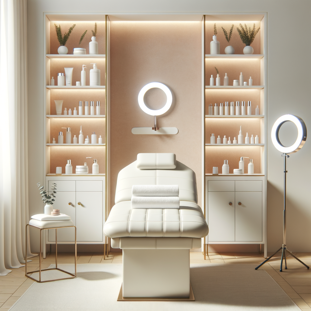 Brow House studio with treatment bed and ring light